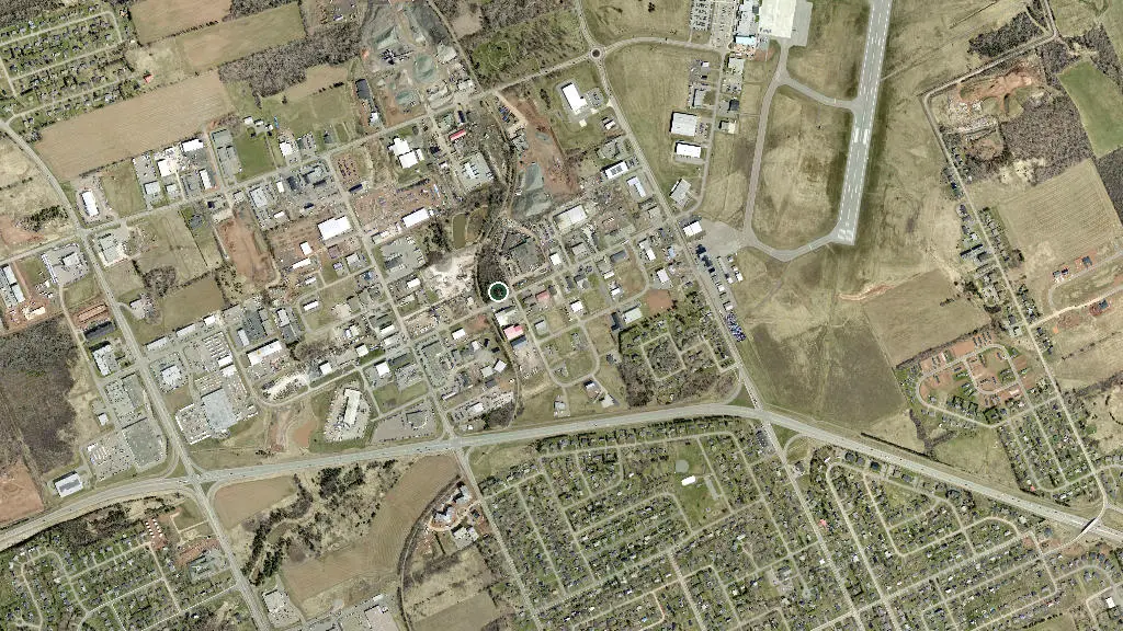 Aerial view of Raceway Park at Oyster Bed Bridge and surroundings