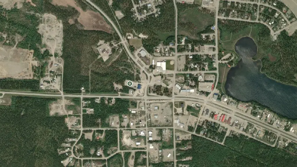 Aerial view of TAGS - Watson Lake, YT and surroundings