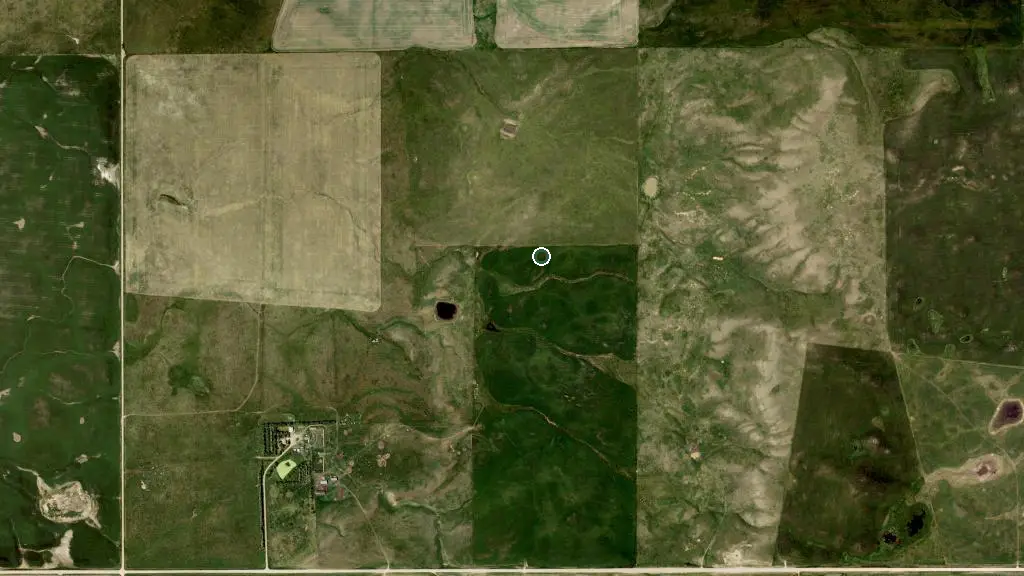 Aerial view of St Mary Reservoir Prov Rec Area and surroundings
