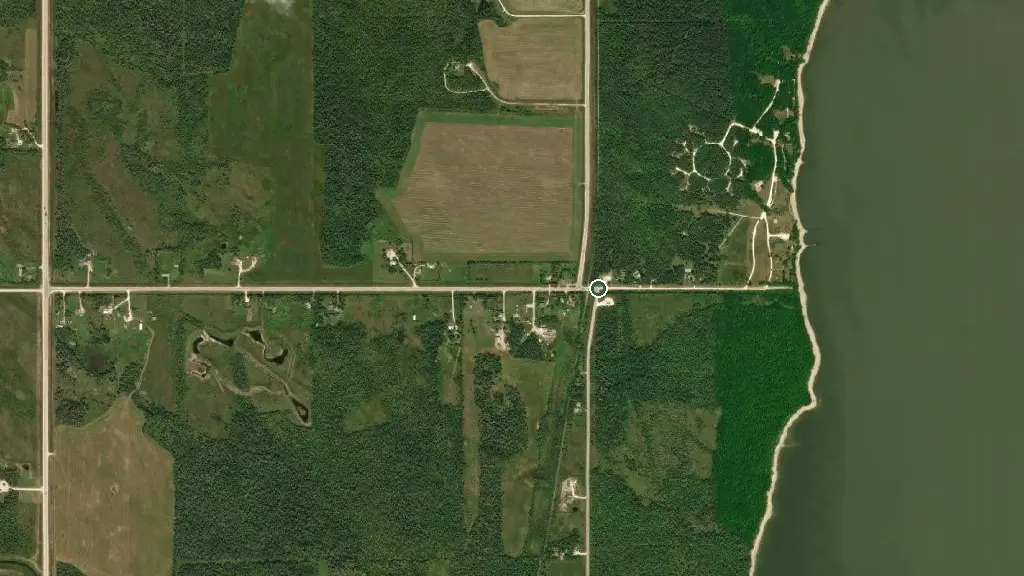 Aerial view of Camp Morton Provincial Park and surroundings
