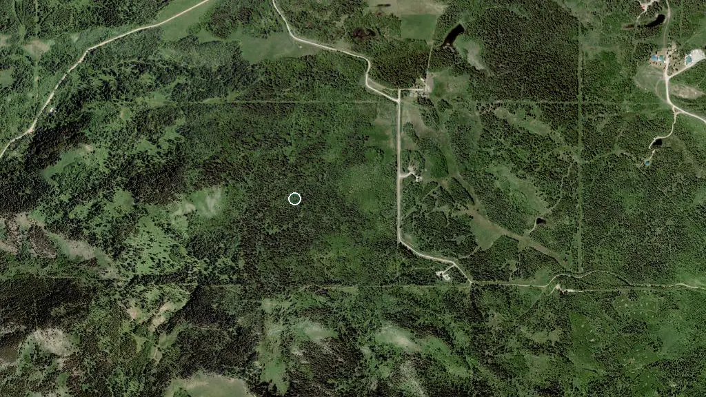 Aerial view of Waterton Reservoir Prov Rec Area and surroundings