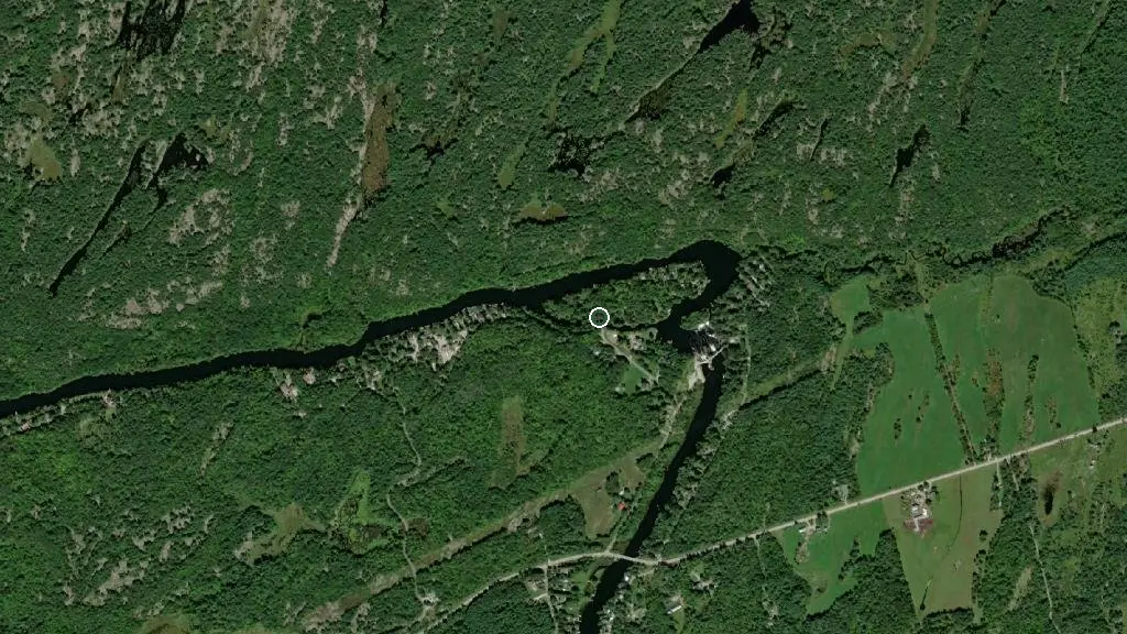 Aerial view of Wasdell Falls Camp and surroundings