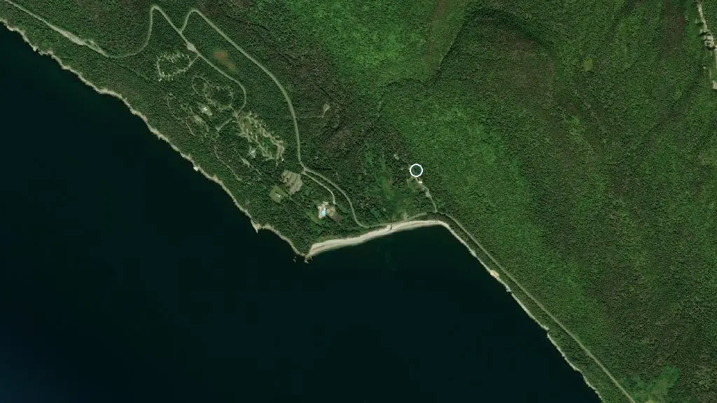 Aerial view of oTENTik Campground and surroundings