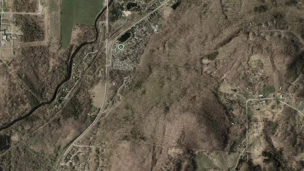 Aerial view of Camping des Sommets Bromont and surroundings