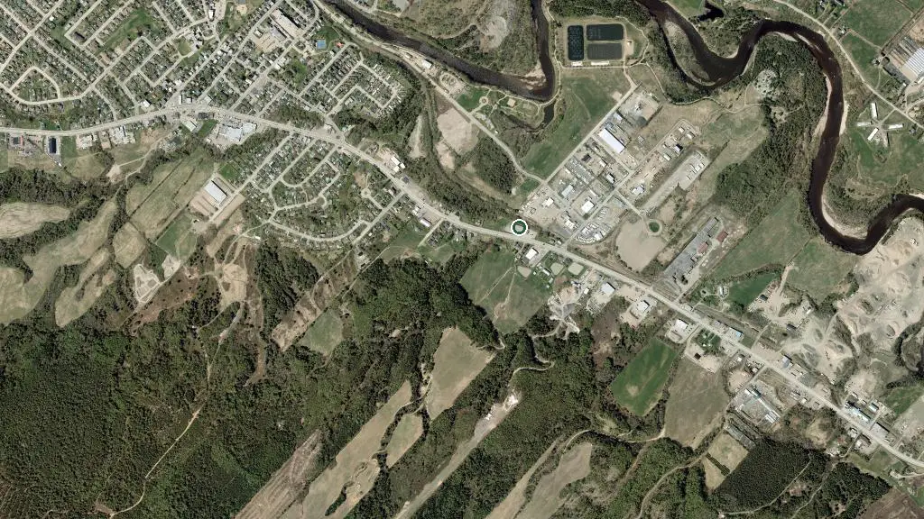 Aerial view of Hautes-Gorges-de-la-Riviere-Malbaie-du-Cran and surroundings