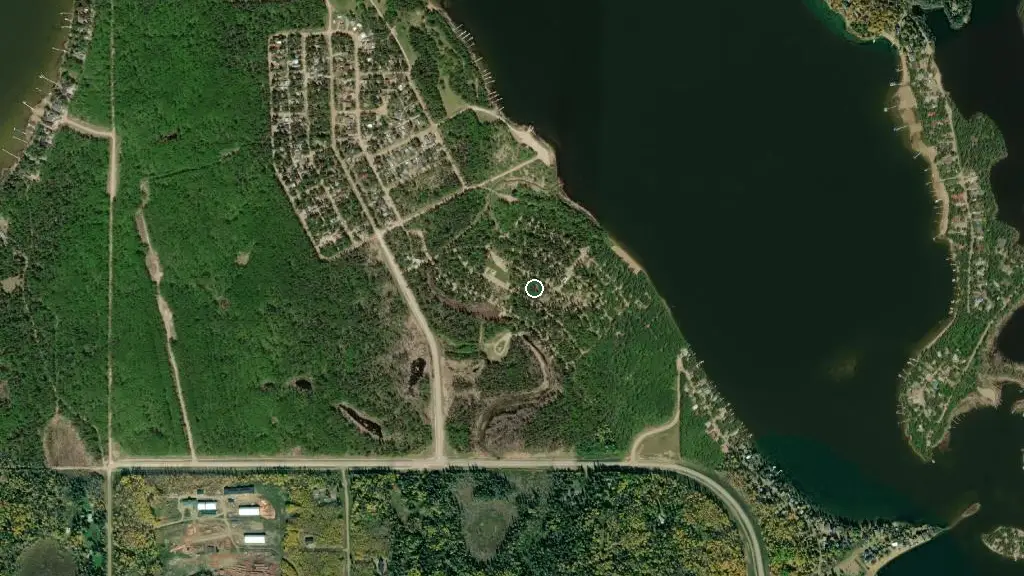 Aerial view of Great Blue Heron Provincial Park and surroundings