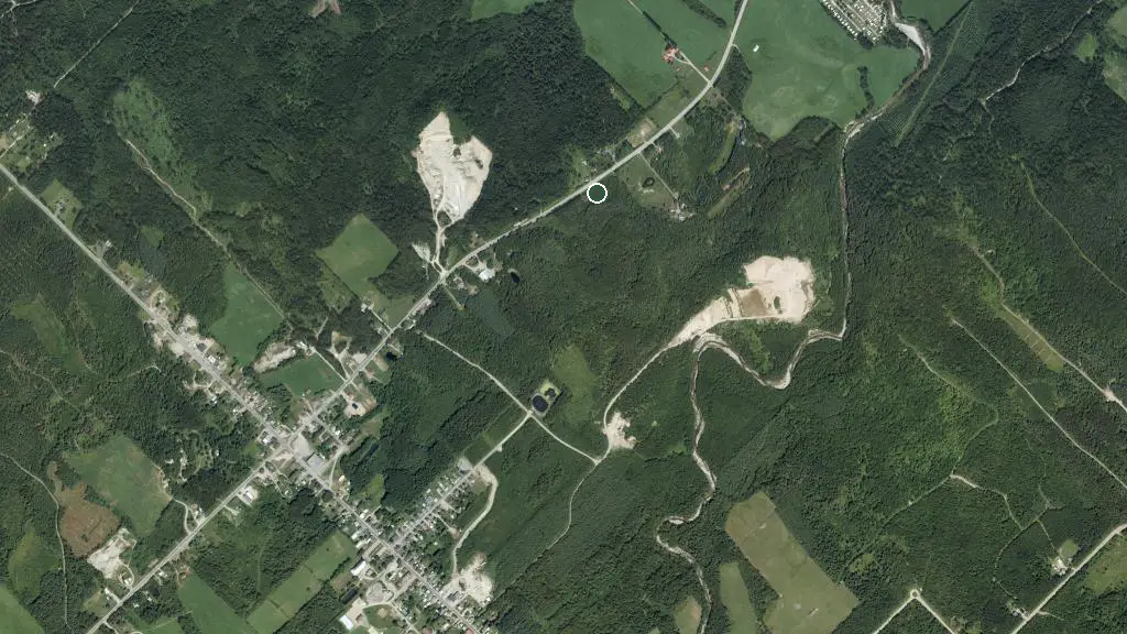 Aerial view of Camping St-Philémon and surroundings