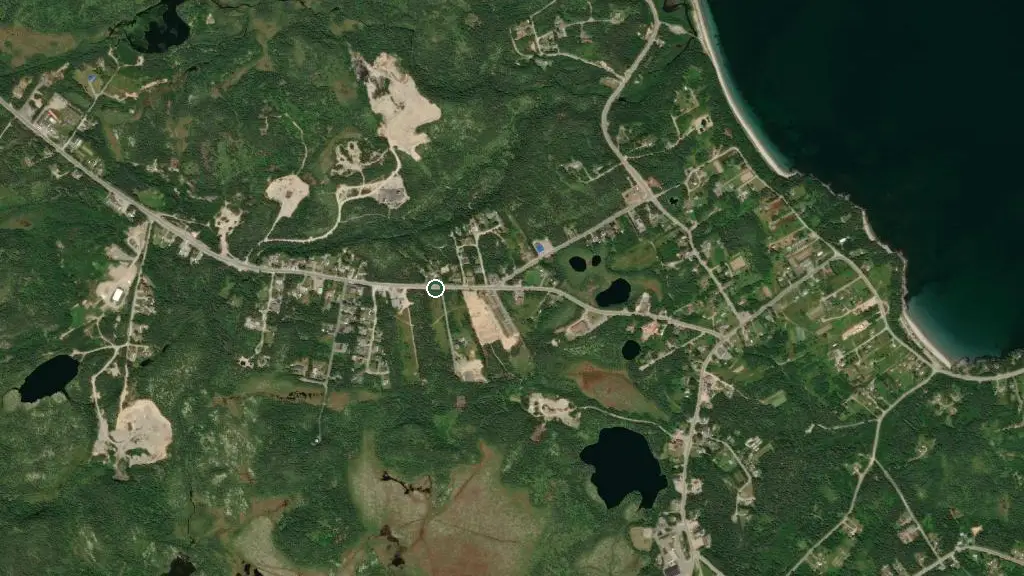 Aerial view of Shriners RV Park and surroundings
