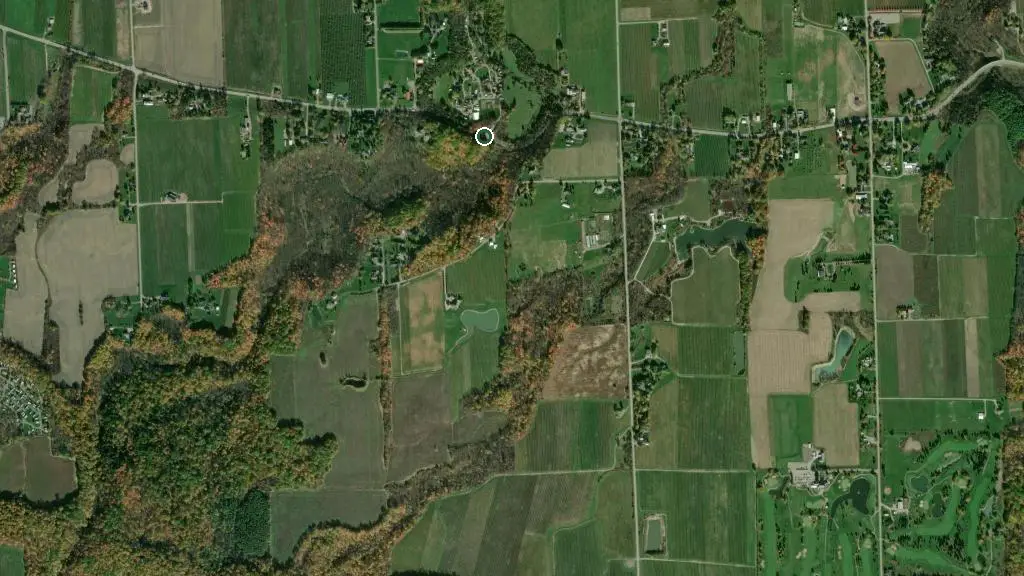 Aerial view of Big Valley Campground &Trailer Park and surroundings