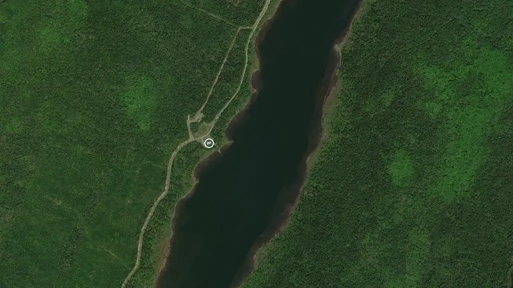 Aerial view of Parc National du Lac-Témiscouata, Camping Anse-à-William et Grand-Lac-Touladi- Sépaq and surroundings