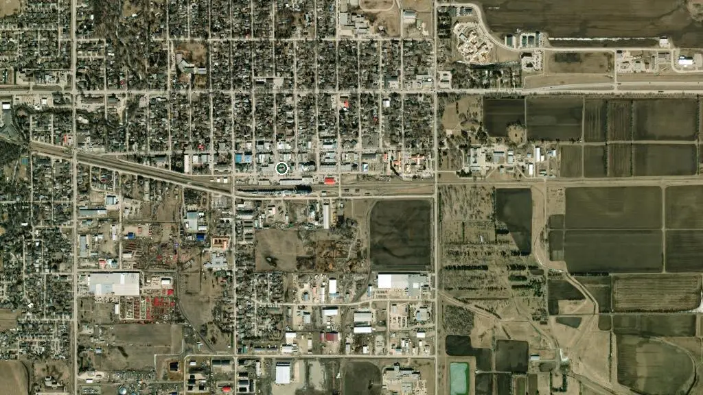 Aerial view of Cornerbrook Farm Campground and surroundings