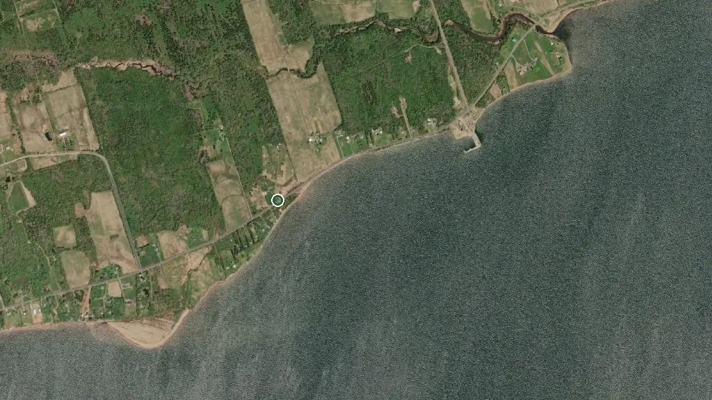 Aerial view of D&D Bayview Campground and surroundings