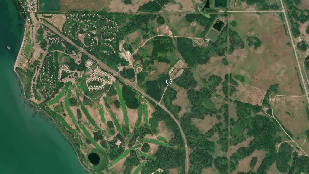 Aerial view of Hilltop Campground and surroundings