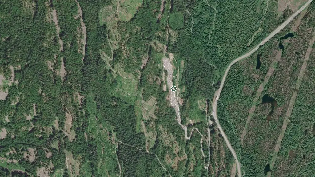 Aerial view of Whistler RV Park and surroundings