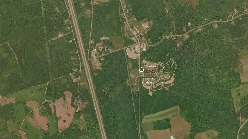 Aerial view of Scotia Pine Campground and surroundings
