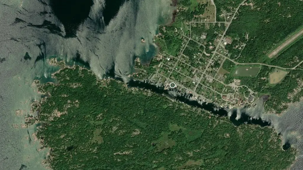 Aerial view of Sportsman's Harbour and surroundings