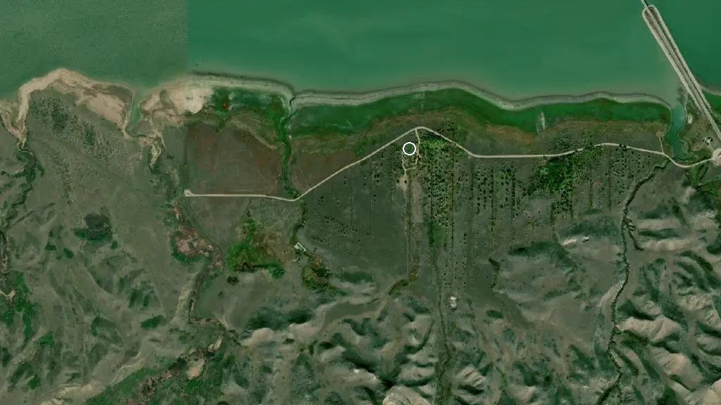 Aerial view of Saskatchewan Landing Equestrian Campground and surroundings