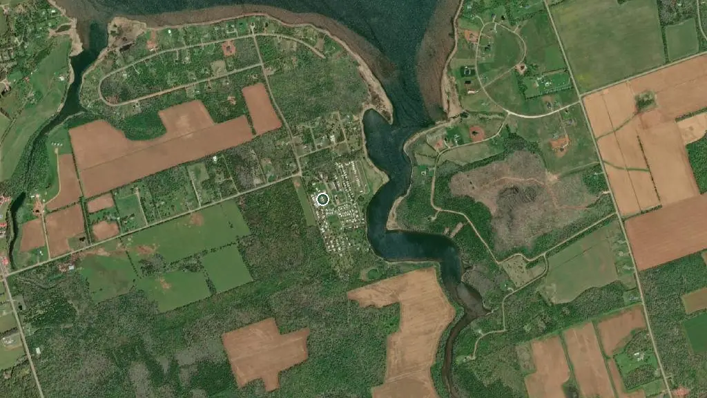 Aerial view of Vacationland RV Park & Family Campground and surroundings