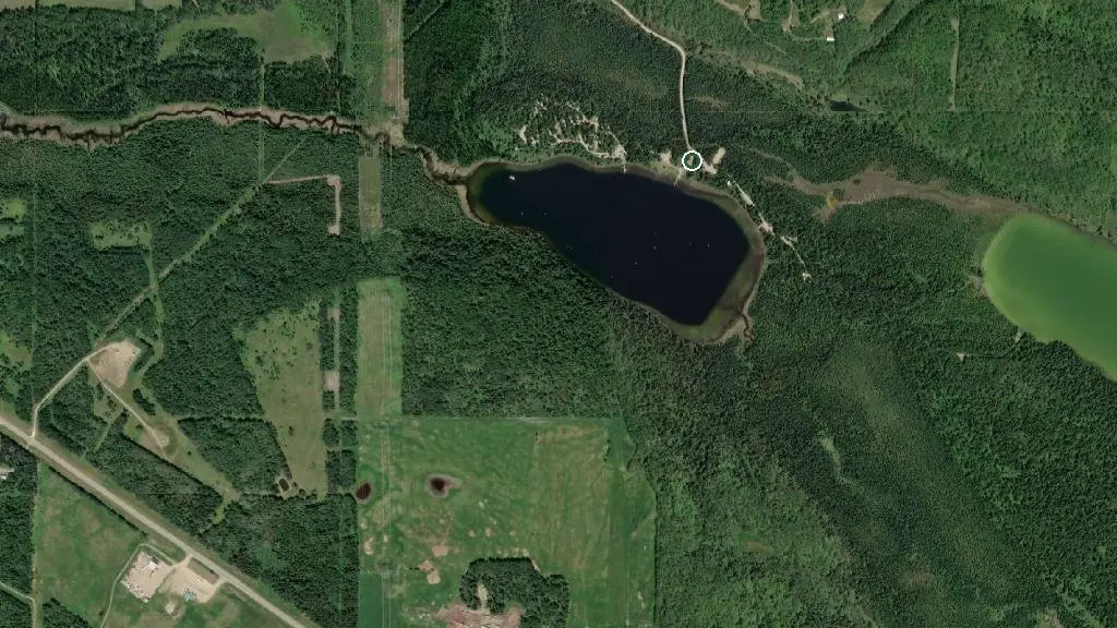 Aerial view of Twin Lakes Campground and surroundings