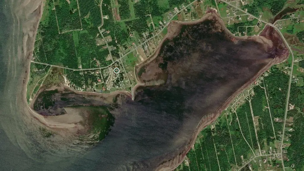 Aerial view of Camping Lameque and surroundings