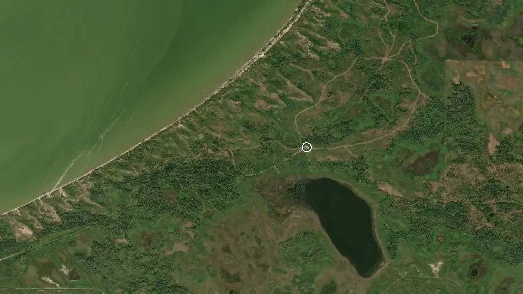 Aerial view of Good Spirit Lake Provincial Park and surroundings