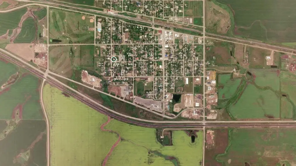 Aerial view of Grenfell MH and RV Park and surroundings