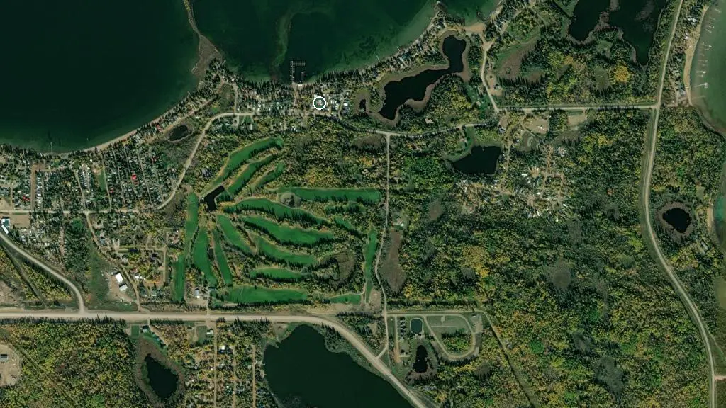 Aerial view of Sunset Bay Resort Inc. and surroundings