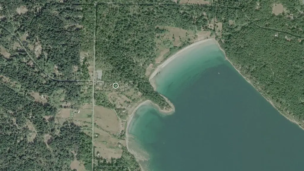 Aerial view of Tribune Bay Campsite and surroundings