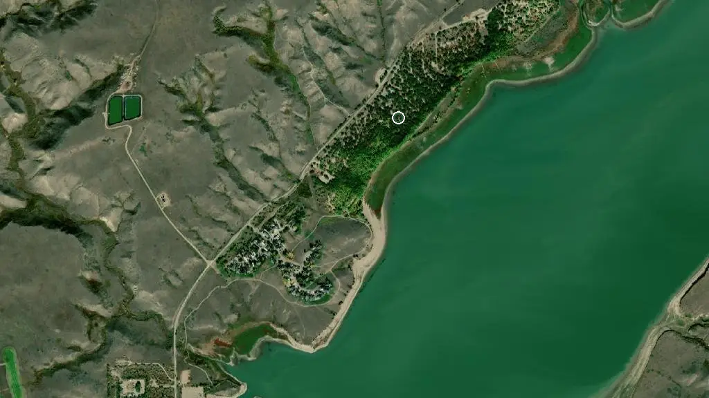 Aerial view of Bearpaw Campground and surroundings