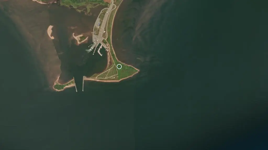 Aerial view of Wood Islands Provincial Park and surroundings