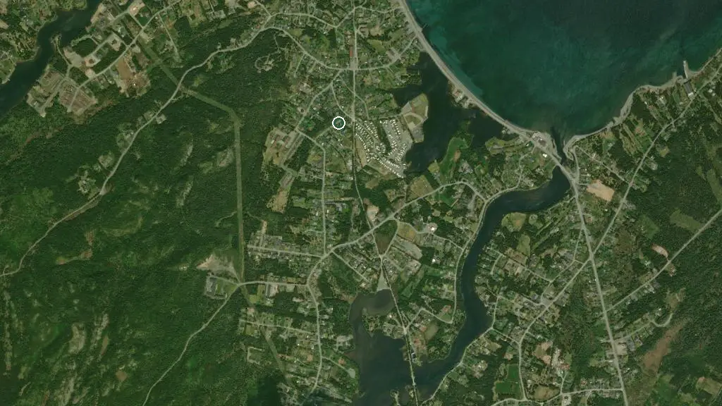 Aerial view of Mountain View RV Park and surroundings