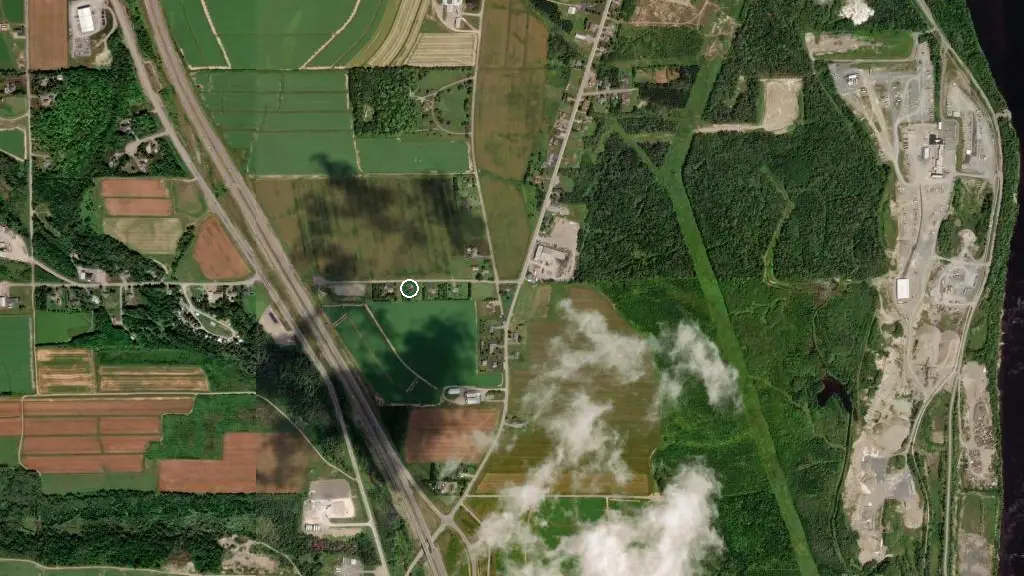 Aerial view of Rapid Brook Camping and surroundings