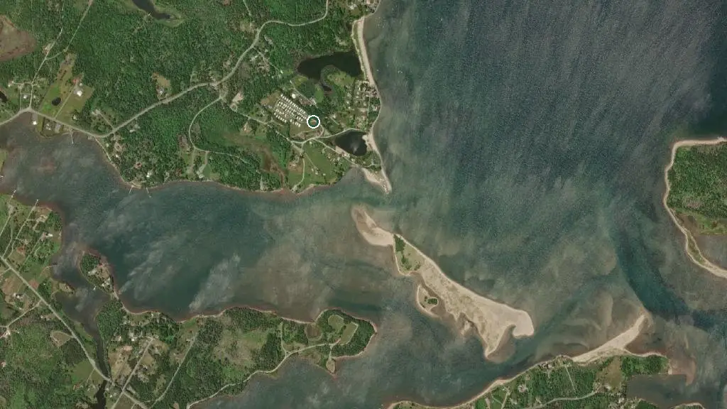 Aerial view of D & B RV Park and surroundings