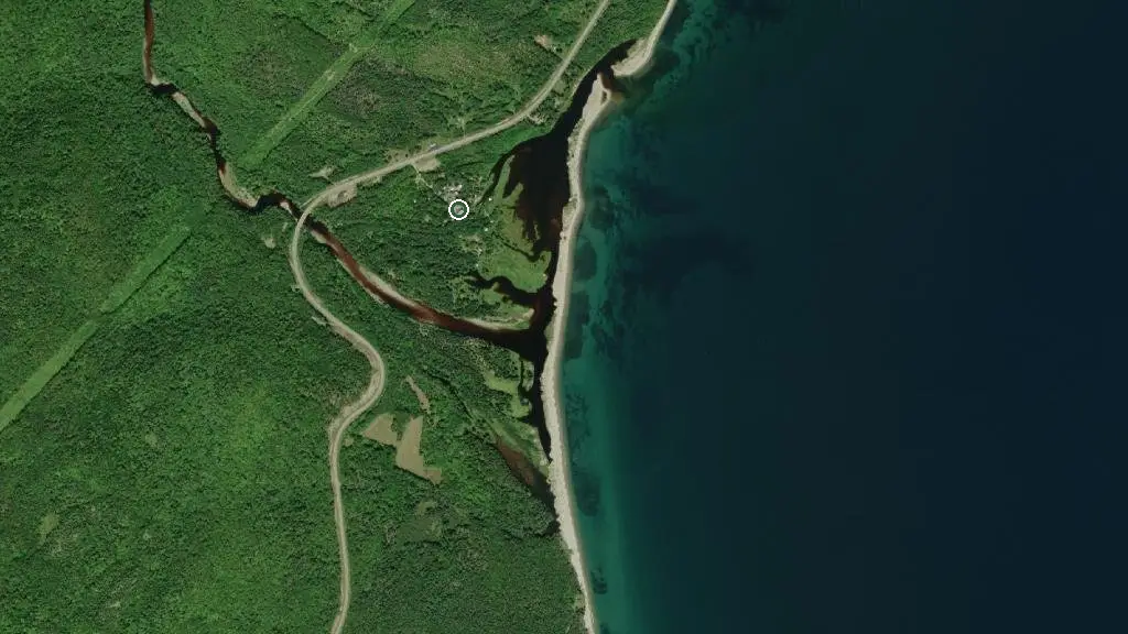 Aerial view of Cabot Shores Wilderness Resort and surroundings