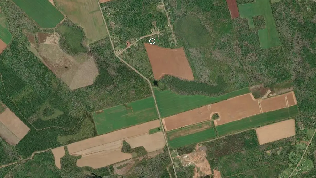 Aerial view of Brackley Beach Camping Cabins and surroundings