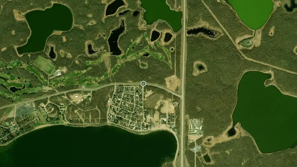 Aerial view of Moose Mountain Provincial Park and surroundings