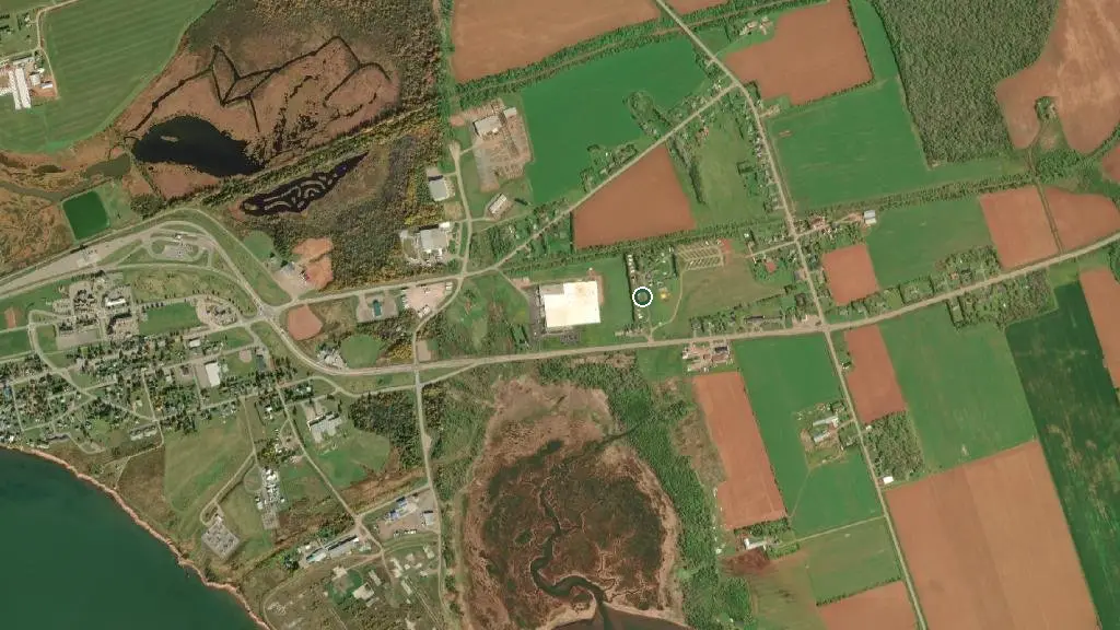 Aerial view of Sun-N-Shade Travel Park and surroundings