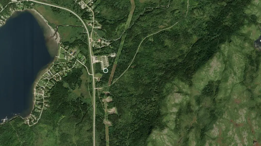 Aerial view of The Jackladder RV Campground and surroundings