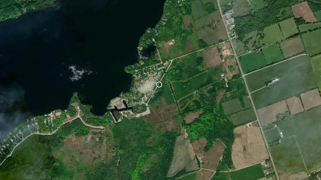 Aerial view of Sandy Beach Resort and surroundings