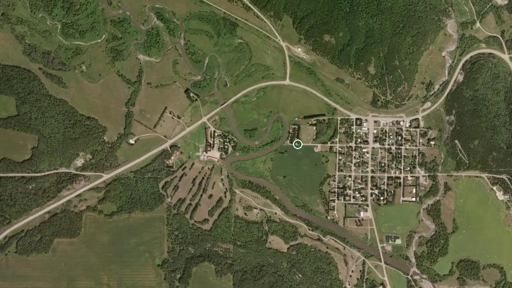 Aerial view of La Riviere Campground and surroundings