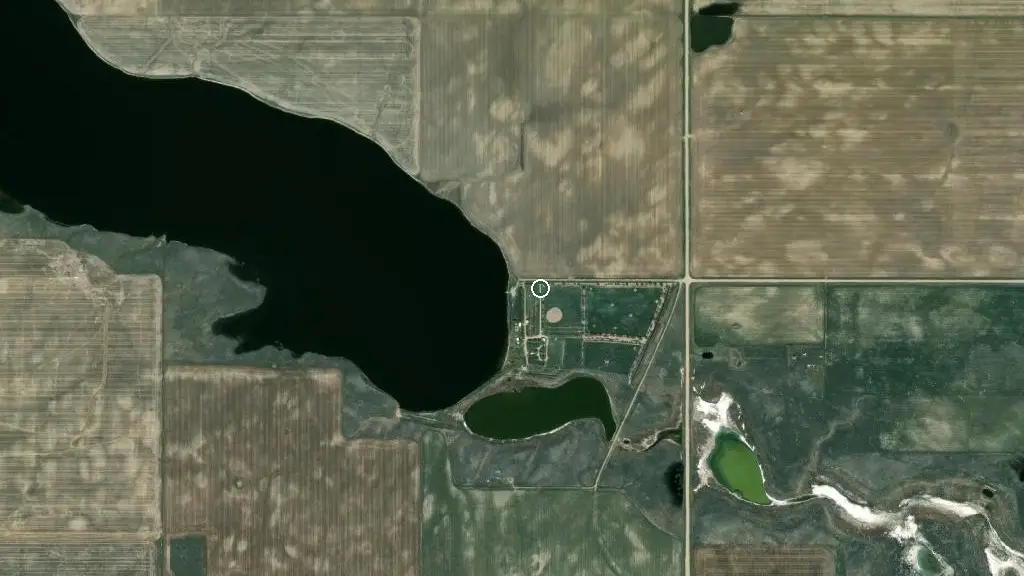 Aerial view of McLaren Lake Regional Park and surroundings
