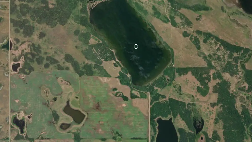 Aerial view of Picnic Lake Municipal Park and surroundings