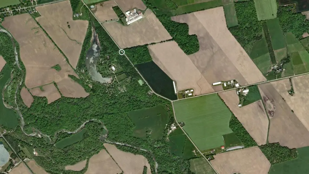 Aerial view of Holiday Beach Campground and surroundings