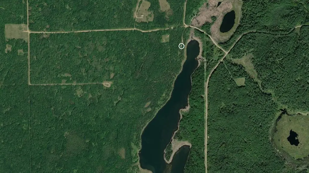 Aerial view of Long Lake Campground and surroundings