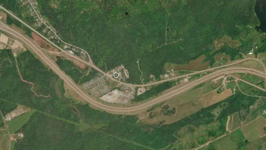 Aerial view of Oasis Motel and Campground and surroundings