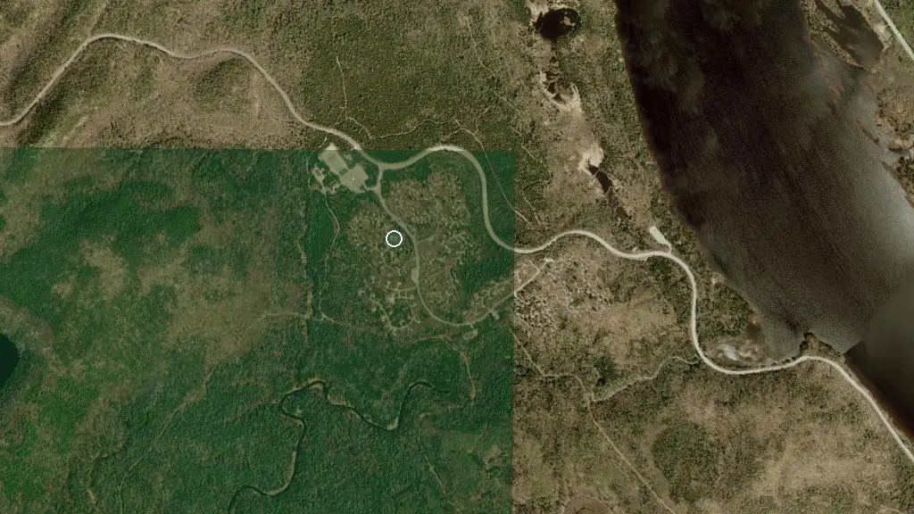 Aerial view of Camping de la Rivière-à-la-Pêche and surroundings