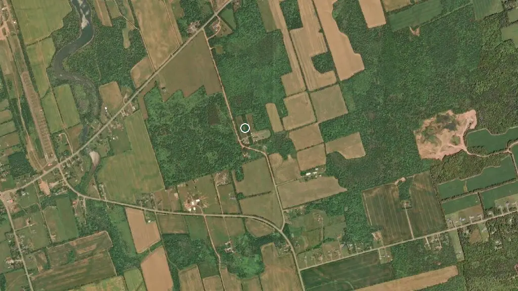 Aerial view of The Red Fox Campground and surroundings