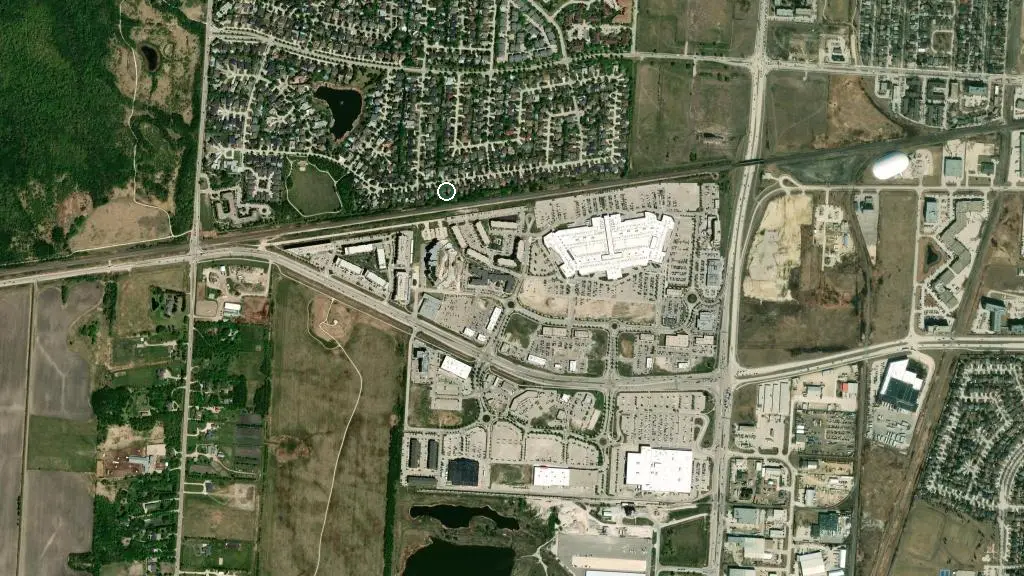 Aerial view of Gull Harbour Campground and surroundings