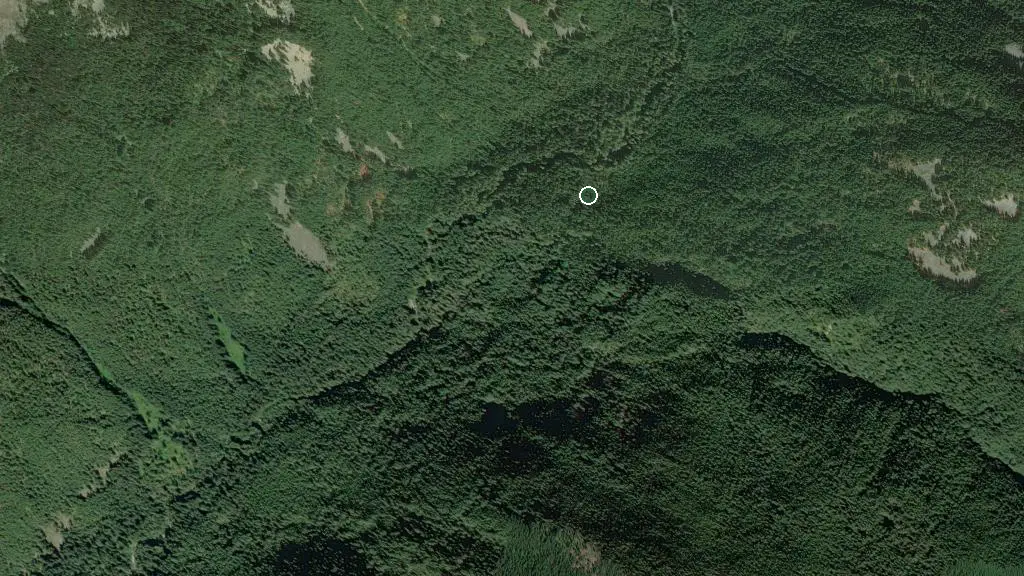 Aerial view of Grainger Creek Campground and surroundings