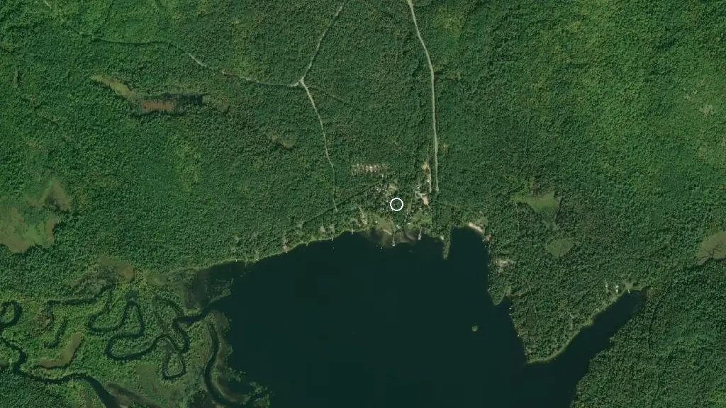 Aerial view of Camp Conewango and surroundings